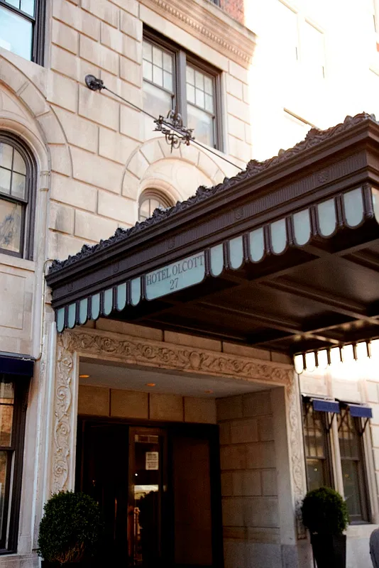 Thumbnail: Hotel Olcott canopy entrance at 27 West 72nd Street with limestone facade
